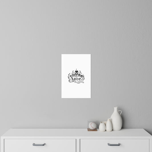 Coffee Shop Wall Decal - Retro Coffee Cup Typography Sticker